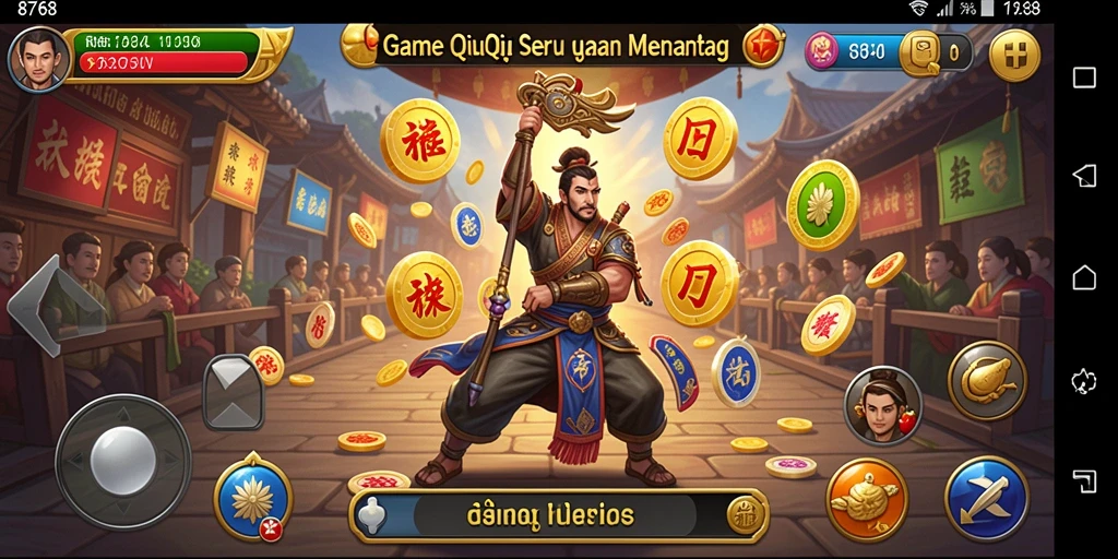 Screenshot utama menunjukkan pemain sedang berkompetisi dalam game QiuQiu.