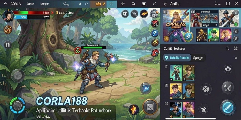 Screenshot utama CORLA188 menampilkan antarmuka aplikasi yang user-friendly.