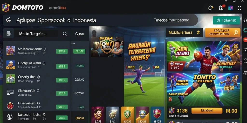 Tampilan screenshot gameplay DOMTOTO menunjukkan antarmuka menarik untuk taruhan olahraga.