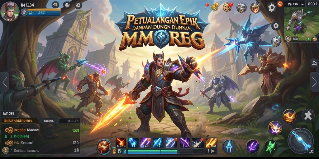 Gameplay seru dan interaksi sosial dalam IN1234 MMORPG.
