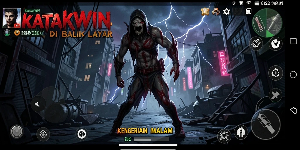 Gameplay menegangkan KATAKWIN yang penuh dengan monster menakutkan.