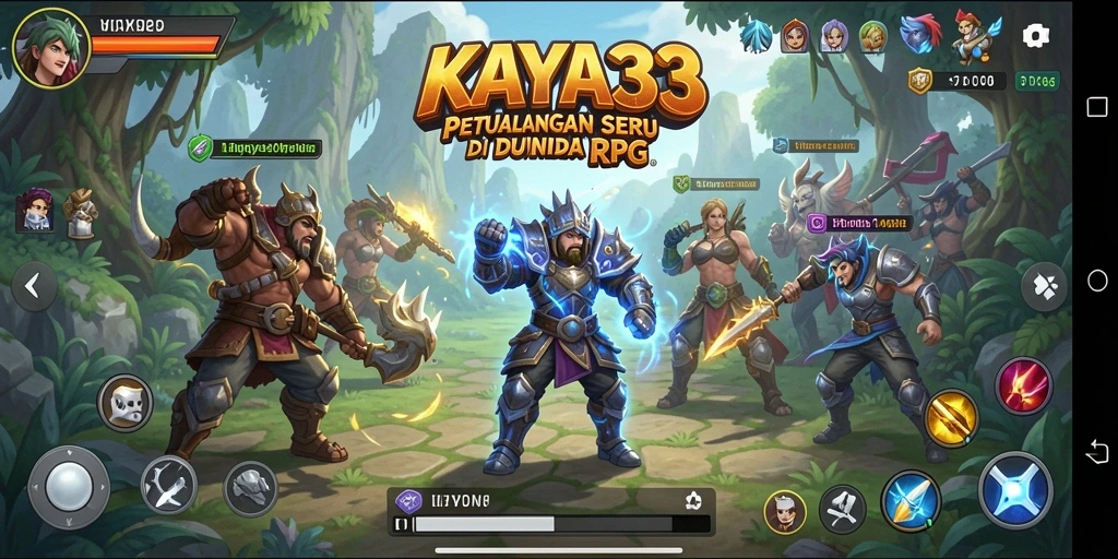 Screenshot gameplay KAYA33 menampilkan pertarungan epik di dunia RPG.