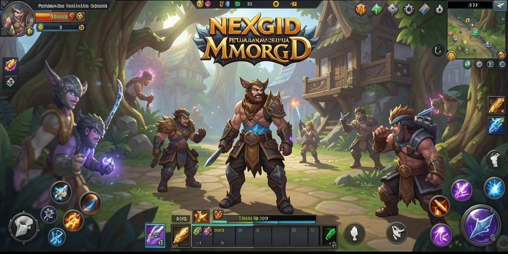 Tampilan gameplay epic dalam NEXGID, menampilkan pertempuran seru antar pemain.