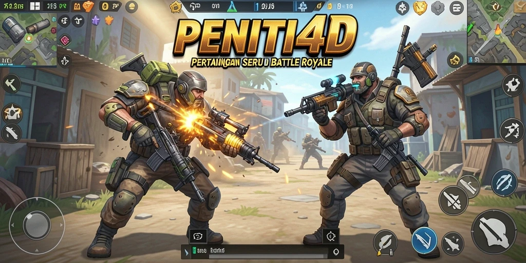Screenshot PENITI4D menampilkan aksi seru dalam pertempuran Battle Royale.