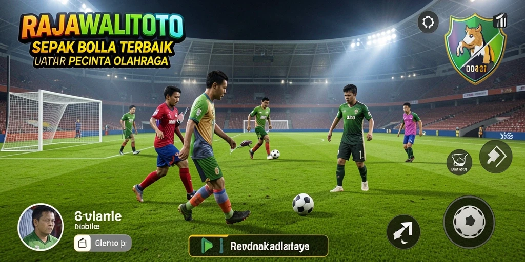 Tampilan gameplay mendebarkan di RAJAWALITOTO yang menunjukkan aksi sepak bola.