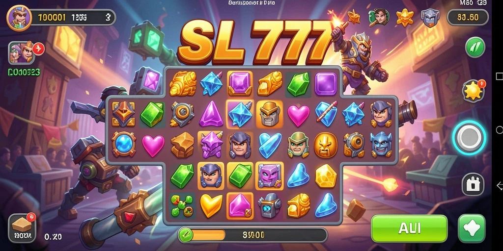 Tangkapan layar gameplay seru dari SL777 Match-3.