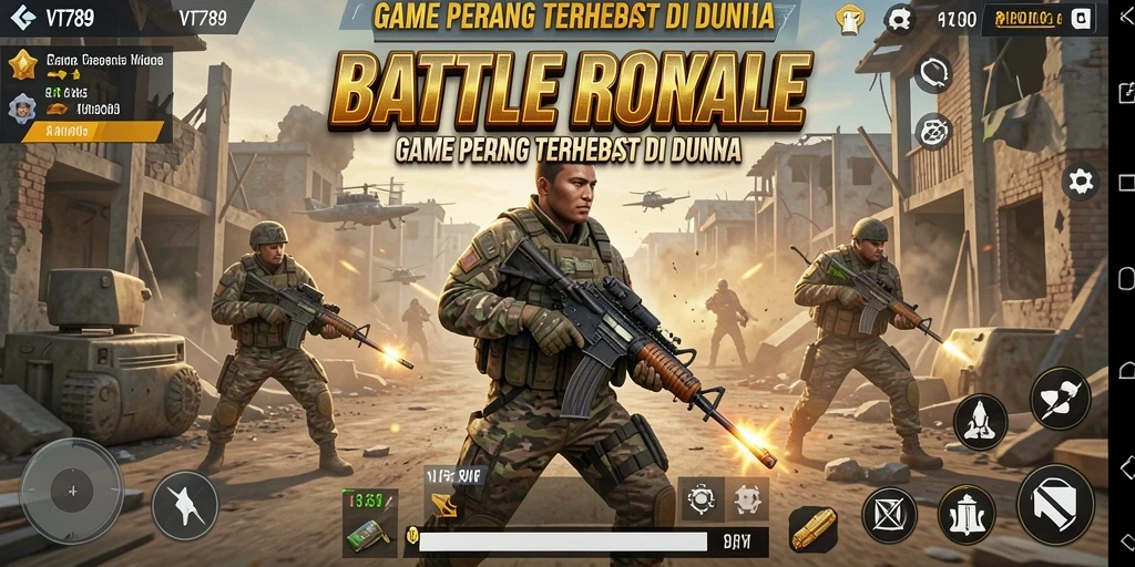 Tangkapan layar dari gameplay VT789 yang penuh aksi Battle Royale.