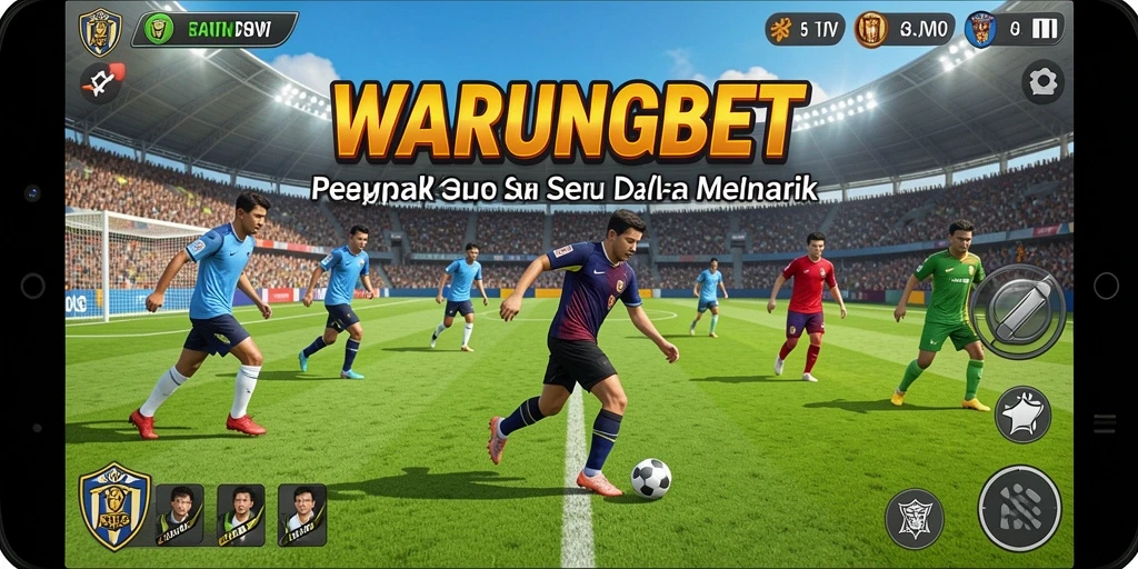 Gameplay seru dalam WARUNGBET dengan aksi sepak bola yang dramatis.